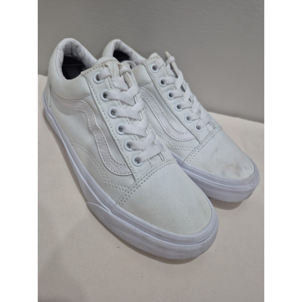 Vans Old Skool Platform M5.5/W7 Sneakers Triple White Skate Shoes 751505